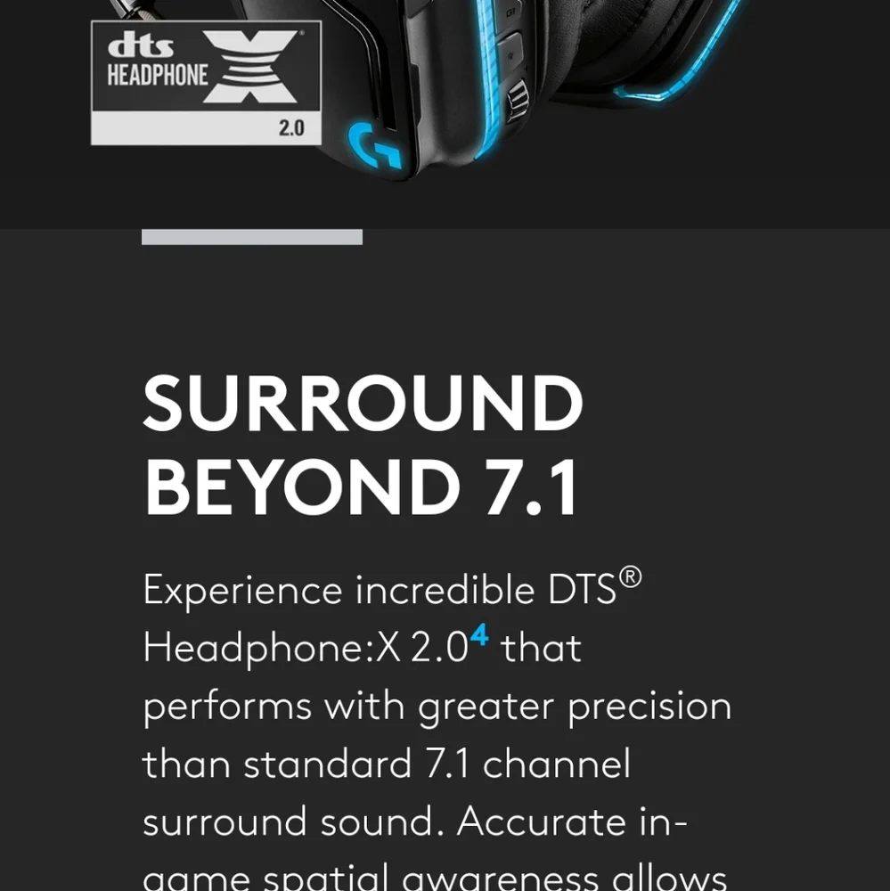G935 WIRELESS 7.1 SURROUND LIGHTSYNC GAMING HEADSET